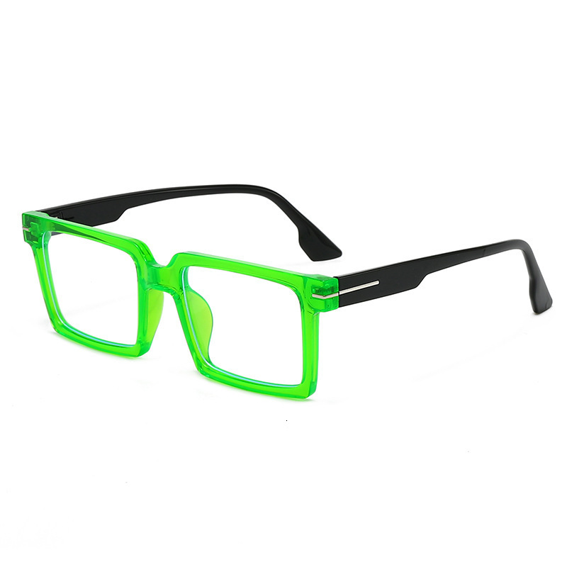New European American Retro Square Frame Non-Prescription Glasses, Anti-Blue Light, Fashionable And Versatile, A High-End Feel, Can Be Fitted With - view 3