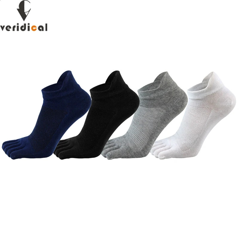 14 Pairs Cotton Toe Boat Socks Man Solid Compression Mesh Breathable SweatAbsorbing Sport Fitness Casual 5 Finger Ankle 260622 - view 3