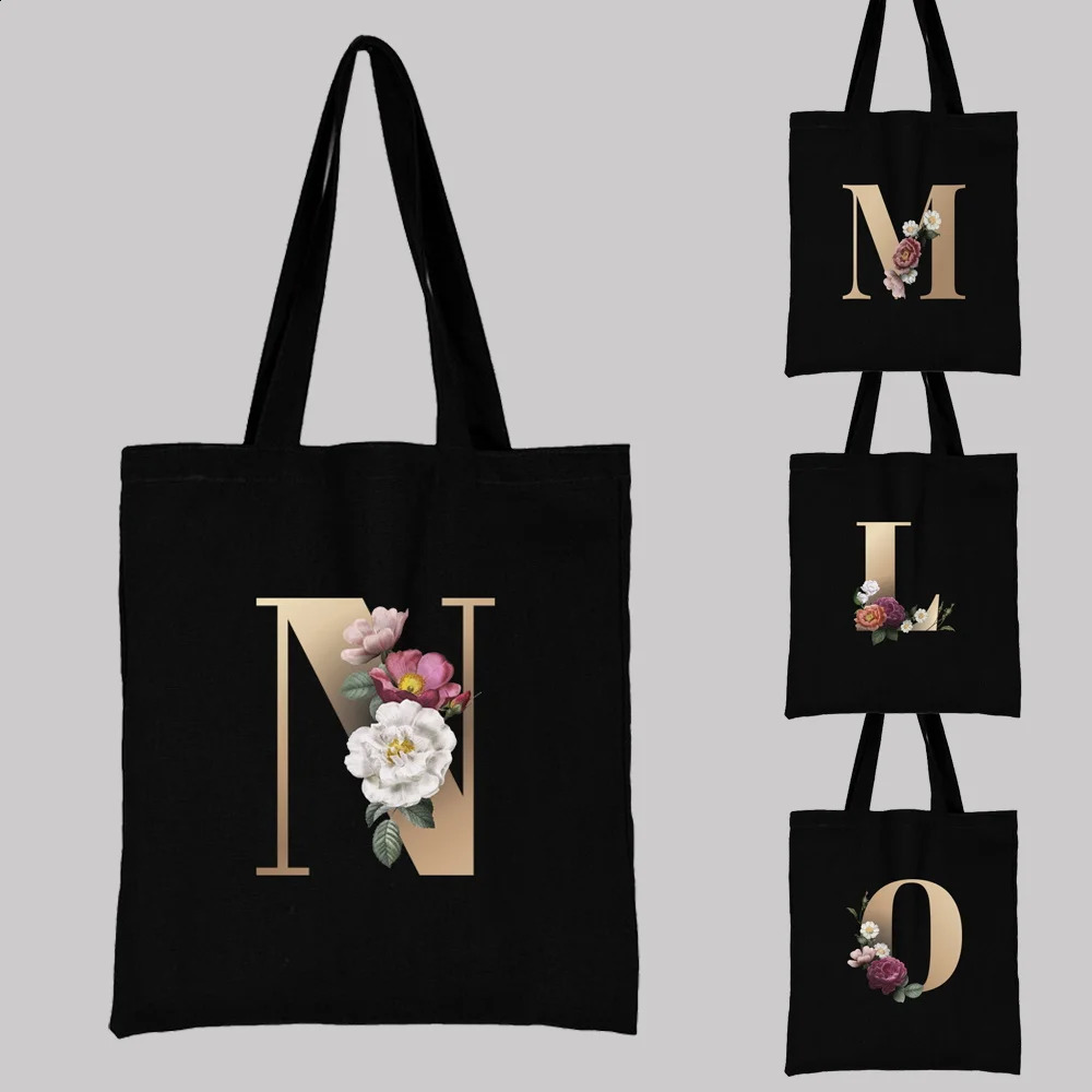 Ladies Shopping Bag All-match Letter Series Handbag Foldable Reusable Cloth Shopper Harajuku Style Bag Student Canvas Tote Bag 260625