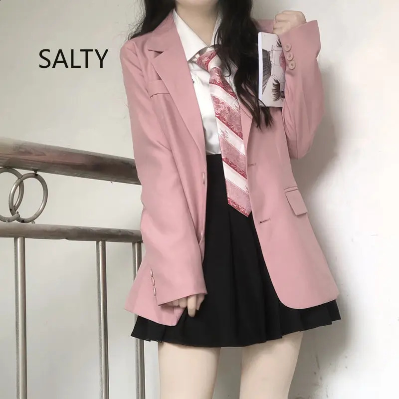 Pink Blazer Women Spring Korean Loose Student Jacket Woman Solid Office Elegant Blazers Female 260625 - view 7