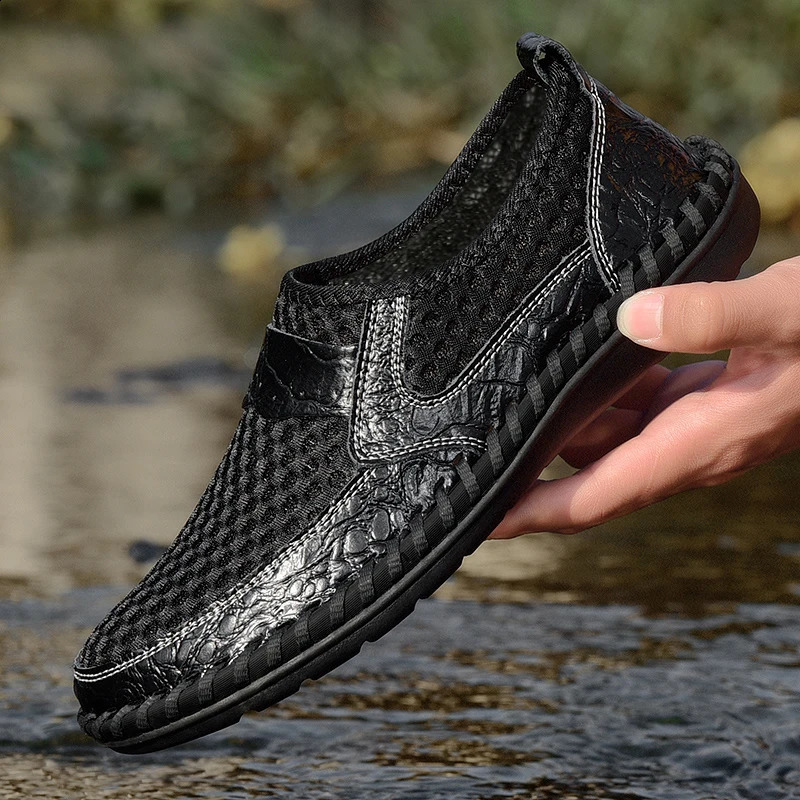 CLOHOO HandSewn Casual Mesh Mens Shoes Comfortable Breathable Upper Fabric Durable Stitching Lightweight Footwear 260626 - view 5