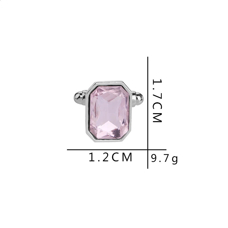 Blue Pink Purple Green Brown Colors Mens Crystal Oblong Cufflinks Elegant Fashion Accessory for Formal Wear 260626 - view 7