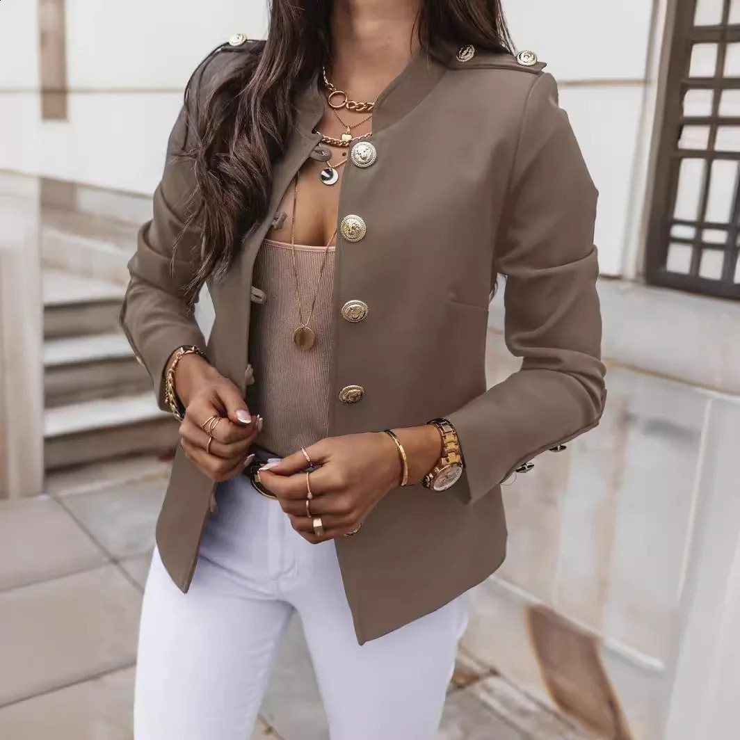Womens Blazers Longsleeved Suit Tops Fashion Slim Buttons Casual Sblazer Street Office Coats for Female 260626 - view 4
