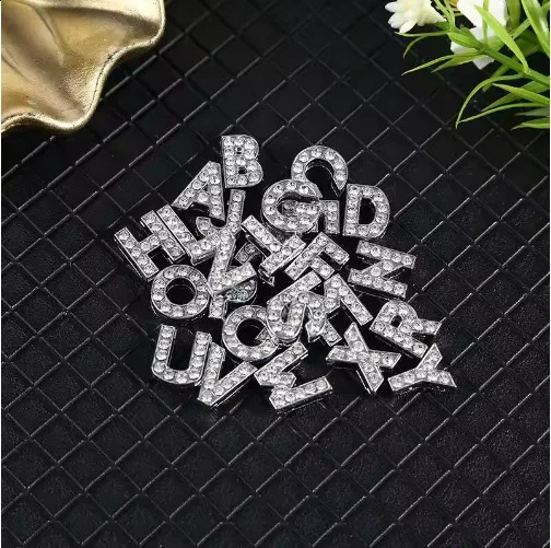 26pcs/Pack European And American Style Rhinestone Alloy English Letter Nail Art Decoration Y2K Metal Style DIY Large Nail Art 260623 - view 5