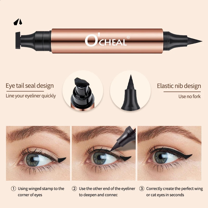 OCHEAL Eyeliner Stamp Black Liquid Eyeliner Pen Waterproof Fast Dry Dual Head Eye Liner Pencil Make-up for Women Cosmetics Tool 260626 - view 6