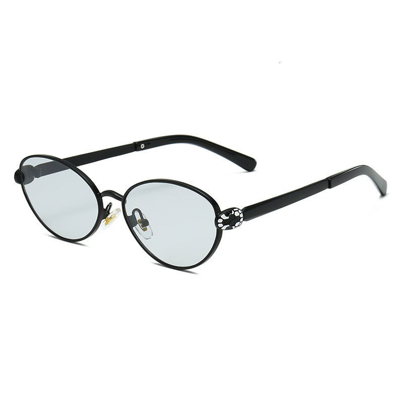 2026 Designer's New Metal Circular Snake Head Decoration High-quality Color Changing Sunglasses European And American Fashion Trend Sun Shading S - view 9