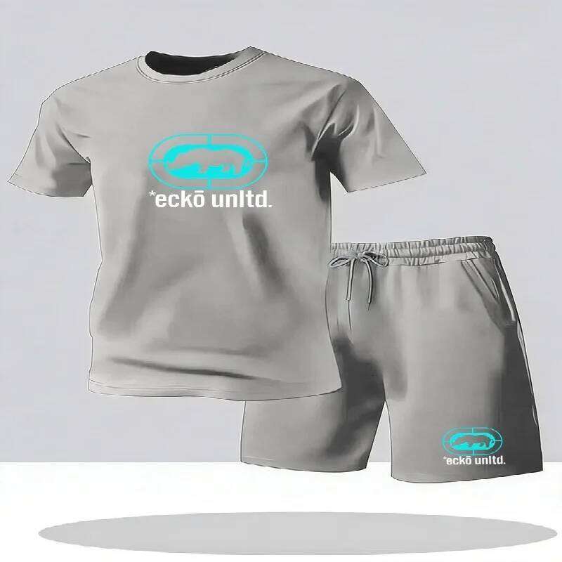 New Summer Casual T-Shirt and Shorts Relaxed Fit Men's Short-Sleeve Breathable Athletic Two-Piece Set 26Y0626 - view 6