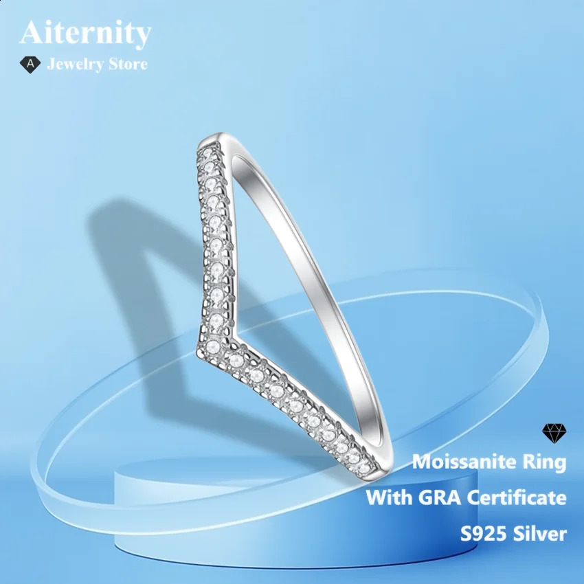 D VVS1 Ring 925 Sterling Sliver With GRA Certificate Band Wedding Engagement Rings For Women And Men260624 - view 6