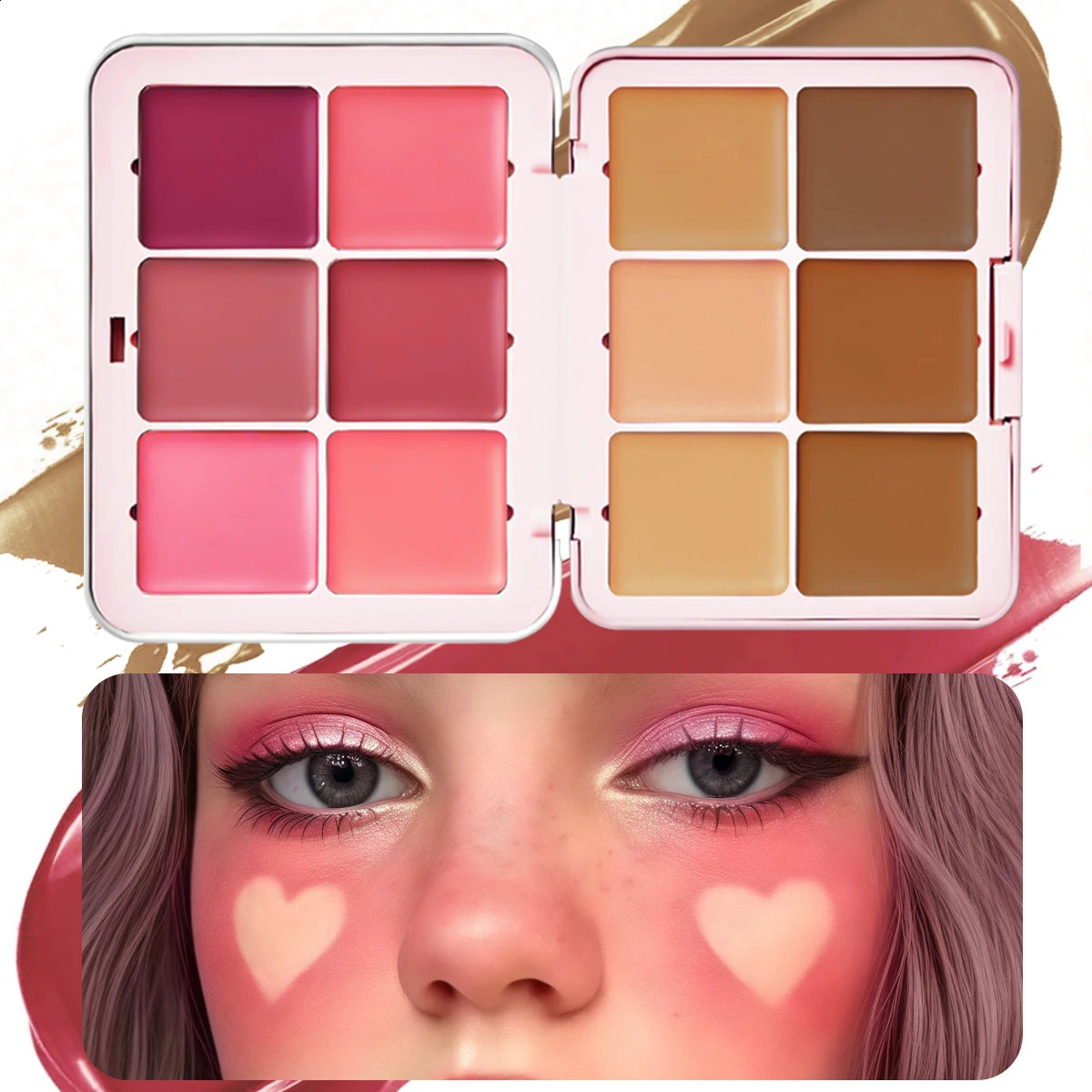 12-color concealer and blush palette Matte and highlight contour makeup rouge palette 260625 - view 5