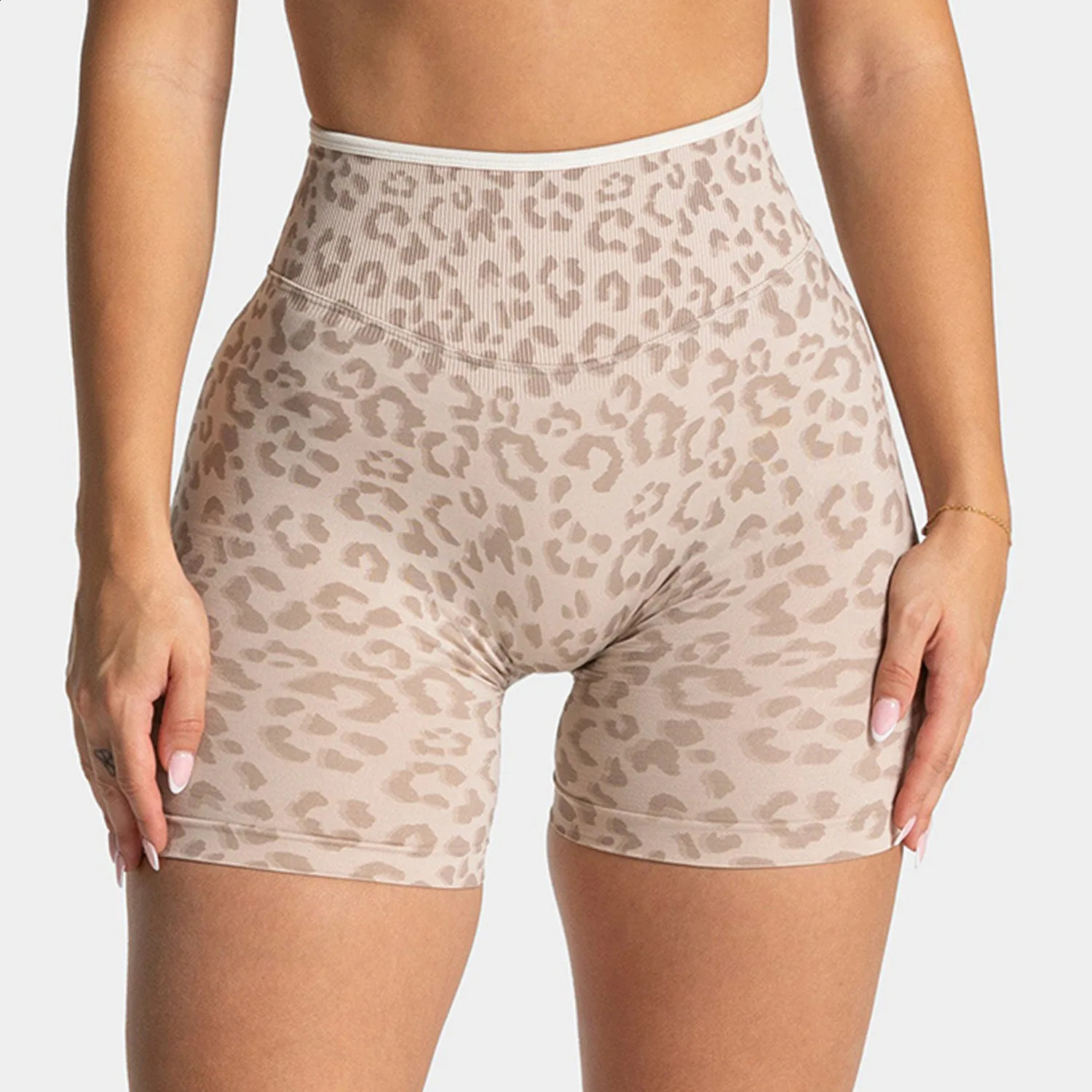 Womens Leopard Print Yoga Top Bottoms Separate Racerback Sports Bra High Waisted Leggings Shorts Breathable Stretchy Gym 260626 - view 3
