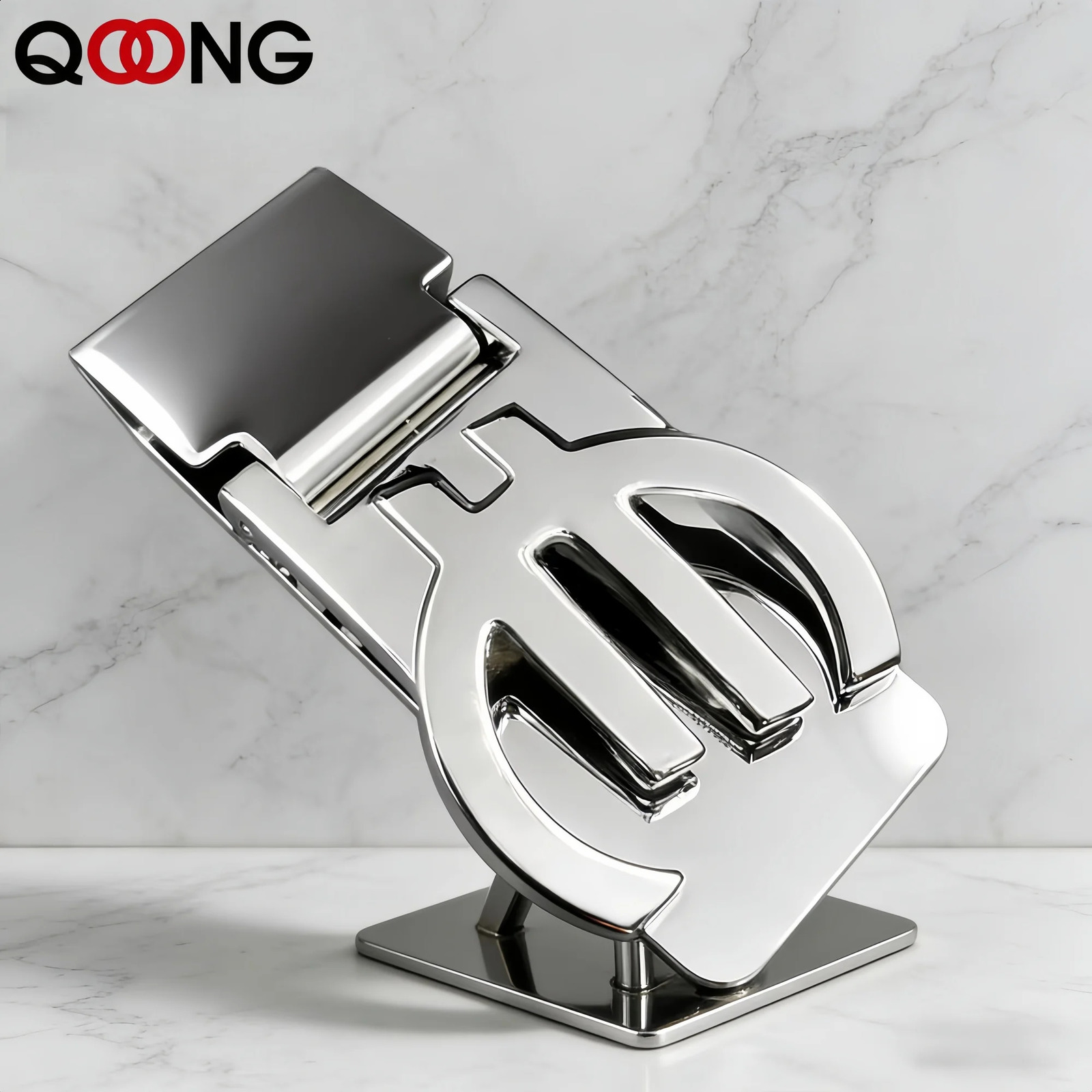 QOONG Custom Lettering Stainless Steel Silver Money Clip Holder Slim Pocket Cash ID Credit Card Metal Clips Wallet QZ40-009 260626 - view 7