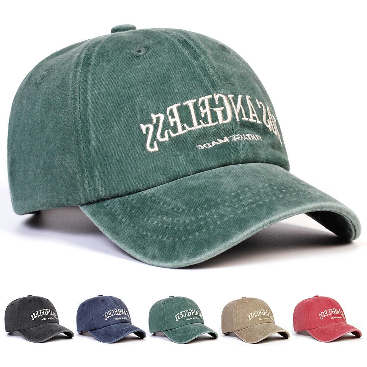 Wash ANGELESS Embroidery Unisex LOS Baseball Caps Spring Autumn Outdoor Adjustable Casual Hats Dad Hat Sunscreen Hat M260626