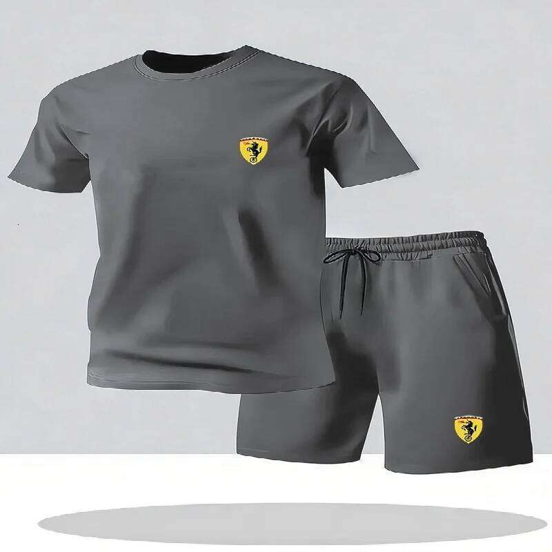 Summer short sleeved comfortable sports suit men's casual round neck T-shirt and shorts two-piece set 26Y0626 - view 5
