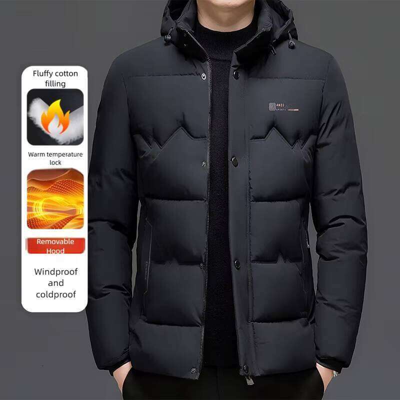 Winter Parka Warm Men's Hooded Puffer Jacket Men Thick Windproof Cotton Outwear Male Snow Cold-proof Padding Coat J260626