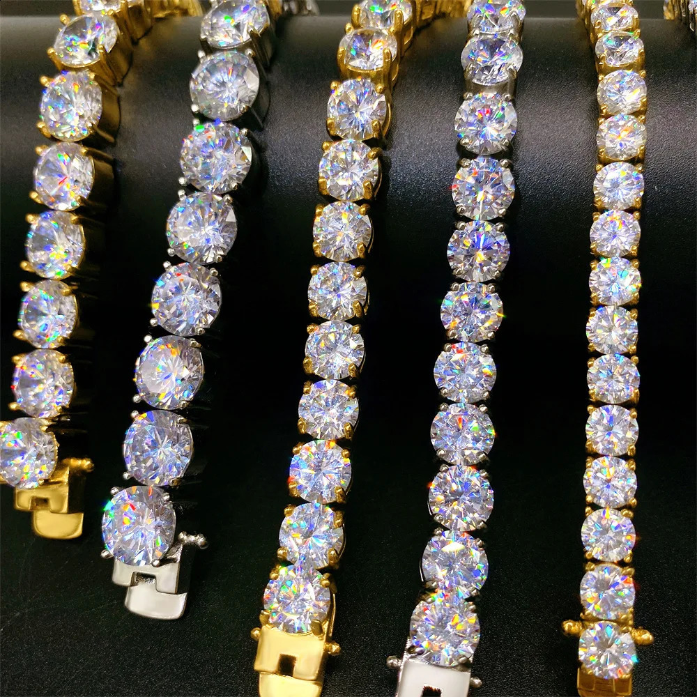 TOP QUALITY 316L Stainless Steel Tennis Chain Bracelets For Men Women Zircon Stone Link Hand Hip Hop Goth Jewelry 260623 - view 3