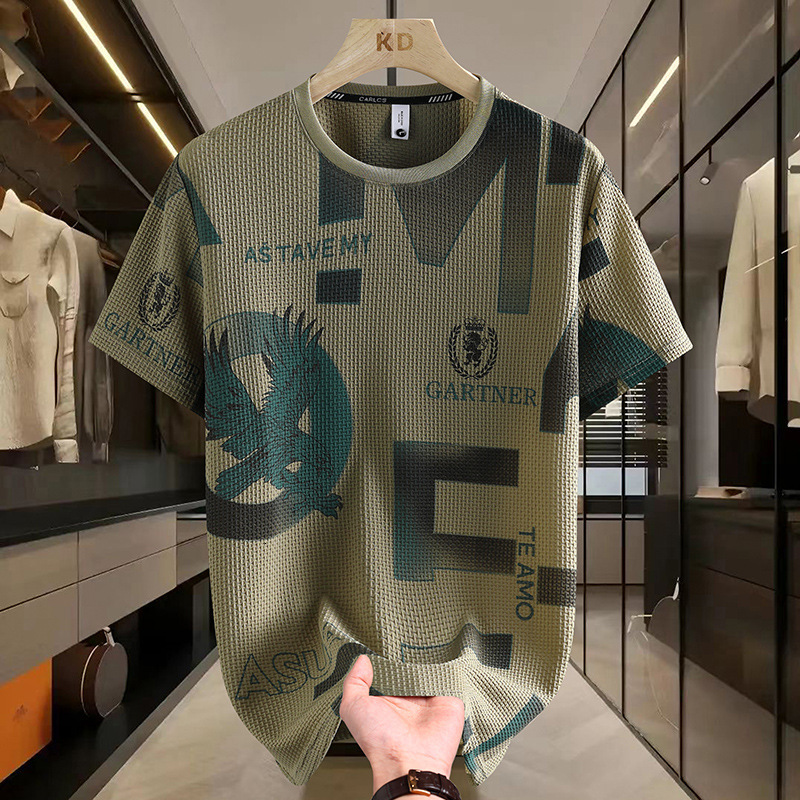 Summer Men's Short-Sleeve Ice Silk T-Shirt 2026 New Loose Fit Versatile Youth Trend Breathable Cool Feeling Tee - view 3