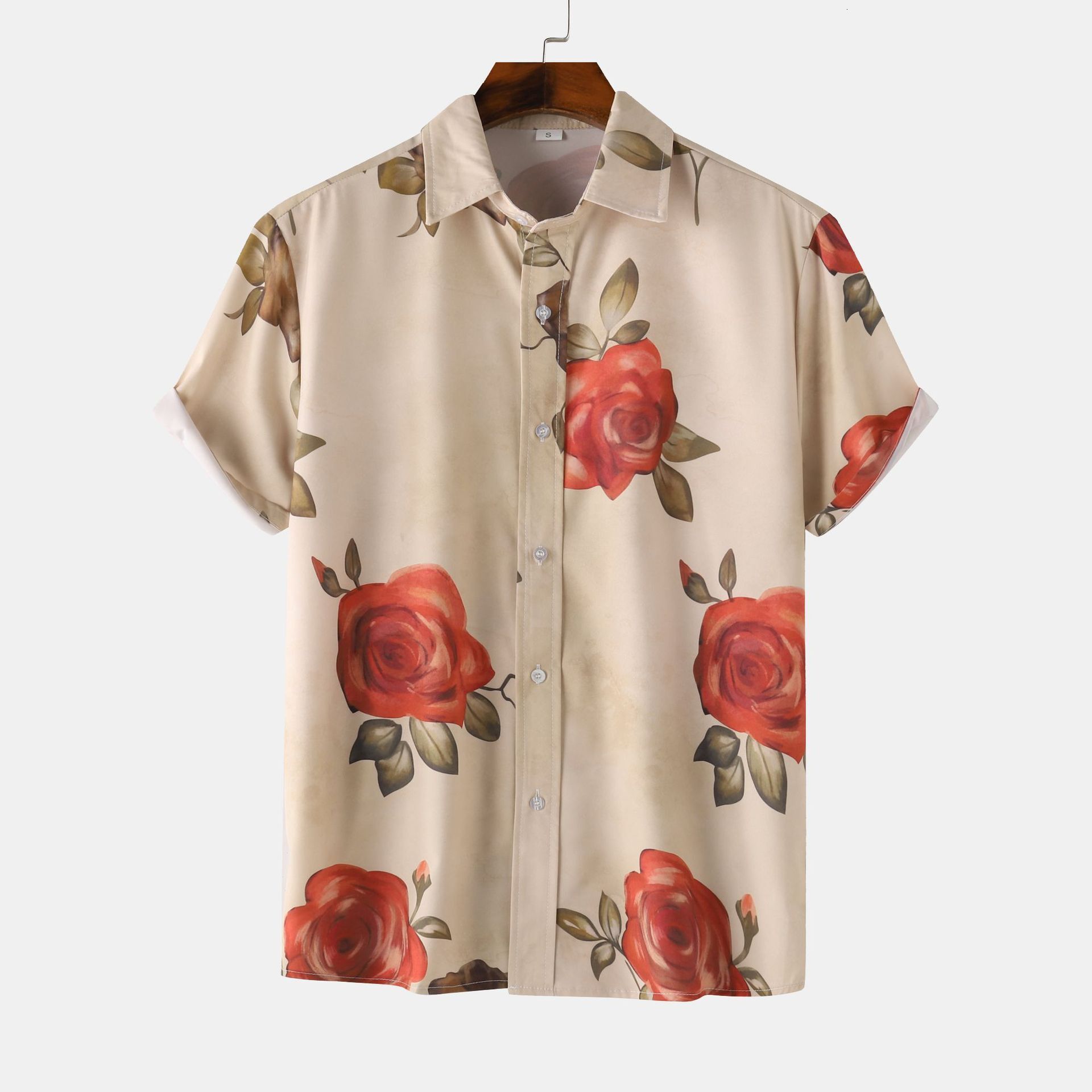 2024 Mens Stand Collar Floral Short Sleeve Shirt - view 3