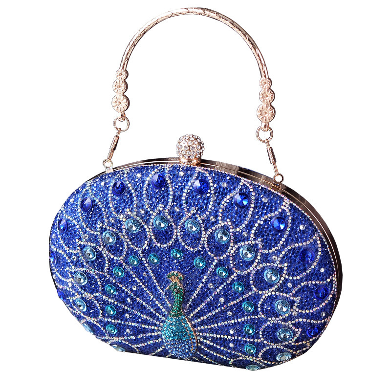 New Peacock Diamond-Studded Evening Cross-Border European and American Retro Style Party Black High-End Dress Bag Factory Direct Sale GLAMOR - view 6