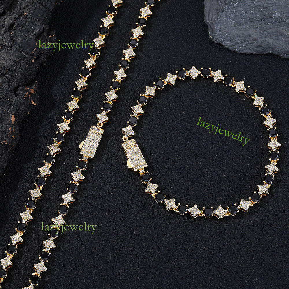 Diamond set moisanite star tennis chain 6mm ice crystal ladies fashion jewelry accessories designer custom street trend daily wear - view 5