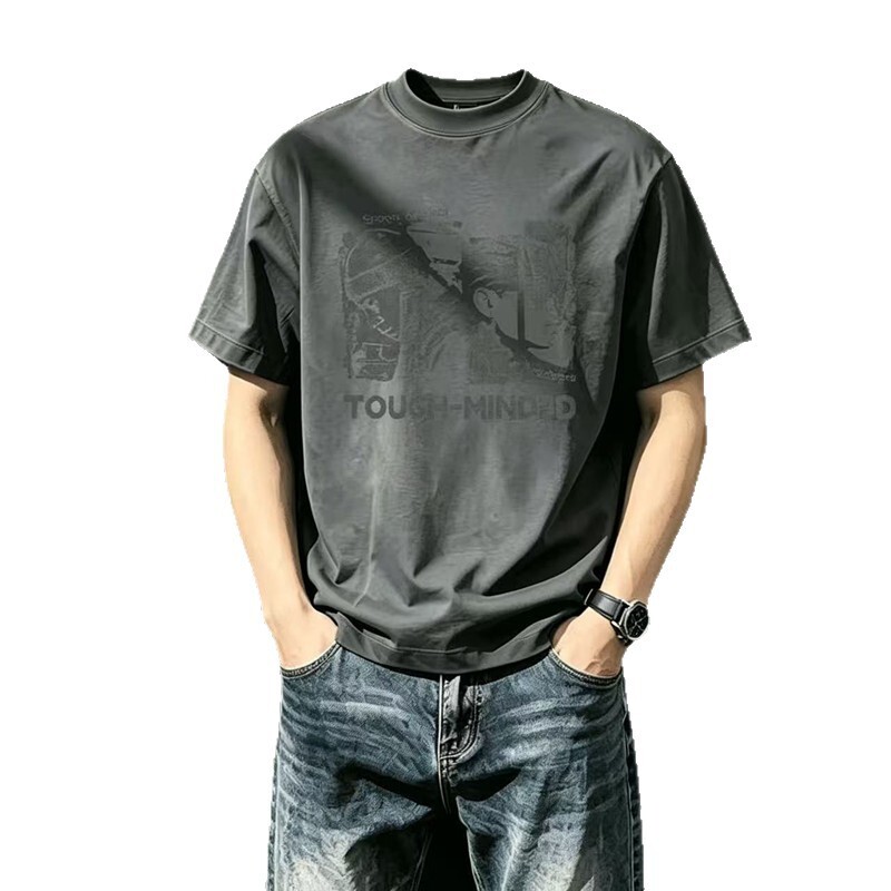 Baleno American Retro Style Men's Short-Sleeve T-Shirt, Summer Youth Heavy Cotton Loose Fit Large Size Half-Sleeve X - view 6