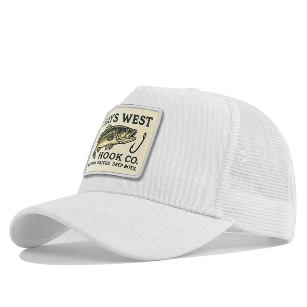 Embroidery Fishing High Baseball Quality for Men Women Outdoor Fishing SnapMesh Hat Breathable Sunshade Dad Trucker Hat M260626 - view 7