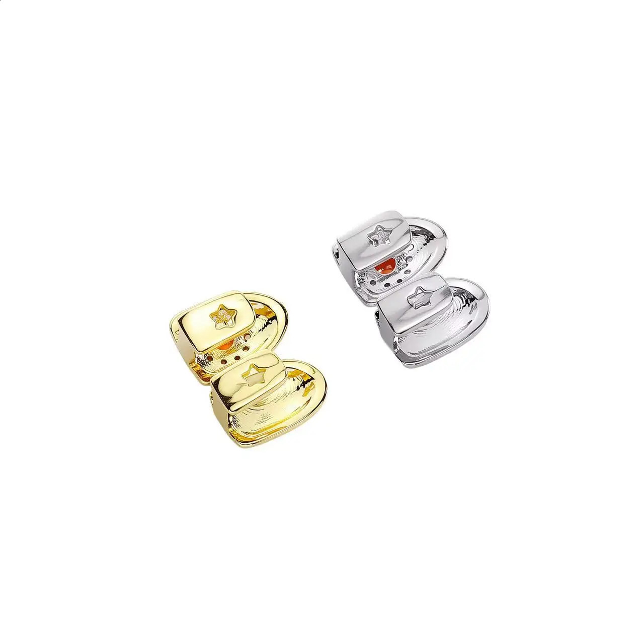 Gift Removable Hiphop Teeth Punk Flower n Dental Grills Gold Silver Color Bling Tooth Caps Party Cosplay 260623 - view 7