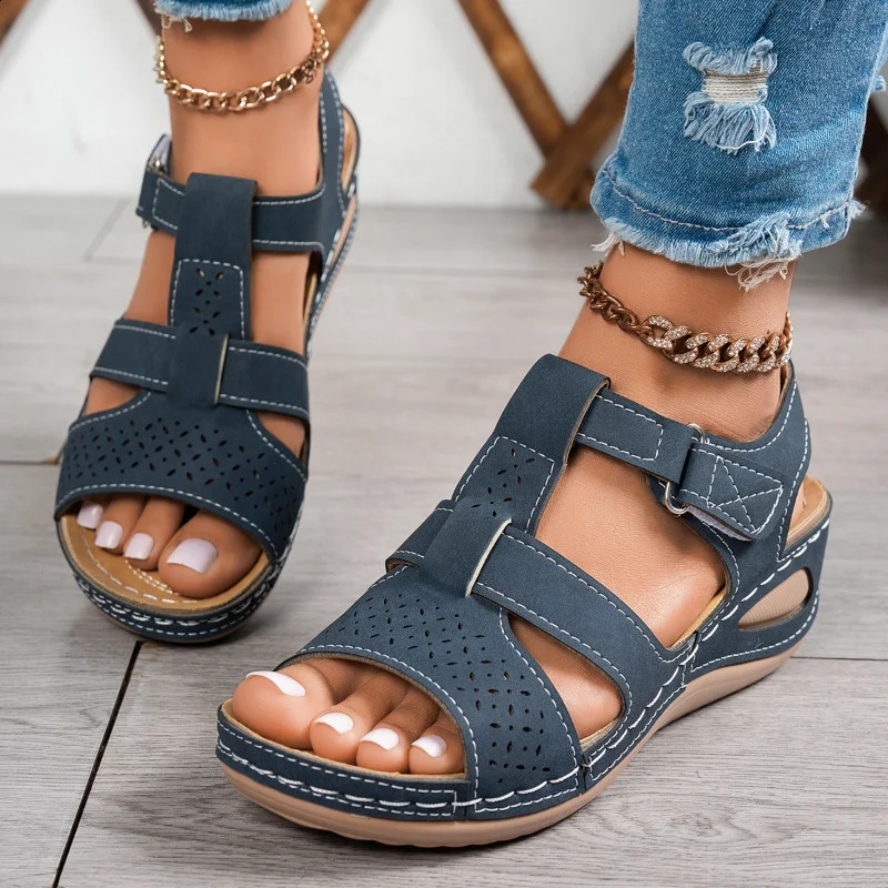 2026 Summer Women Wedge Sandals Premium Orthopedic Open Toe Vintage Antislip Casual Shoes Female Platform Retro 260626 - view 4