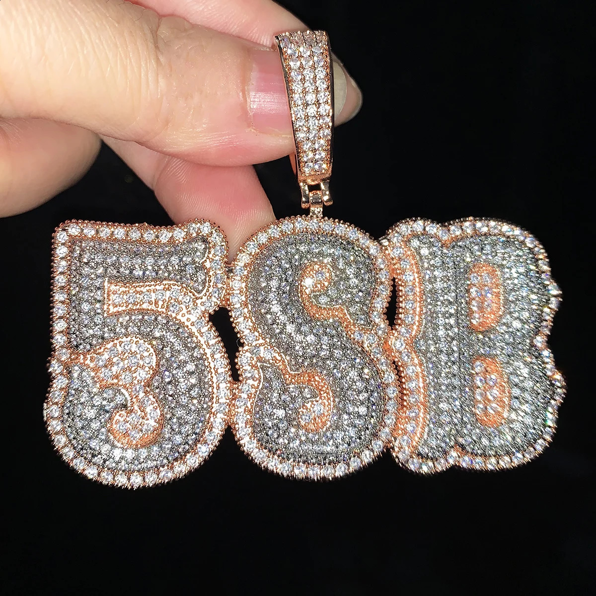 Custom Letter Name Pendant With Iced Out Zirconia Gold Silver Color Necklace Men Women Hip Hop Rock Jewelry 260615 - view 5