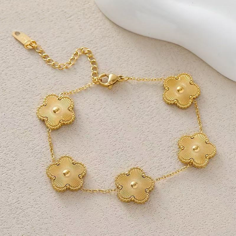 Jewelry have 5 flower designers bracelets and necklaces 18k gold charm classic designer jewelry red agate onyx lady clover woman diamond bracelet gift - view 3
