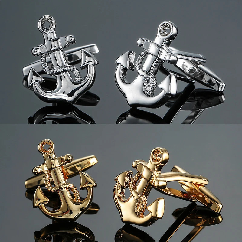 Mens French shirt cufflinks copper material boat anchor cufflinks fashion clothing accessories wholesale 260626