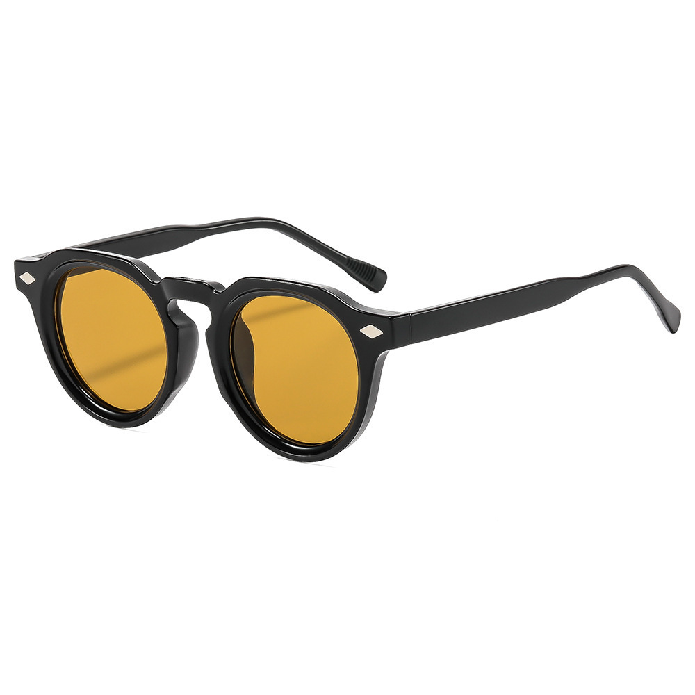 New Retro Round-Frame Sunglasses, Versatile And Stylish For Street Photography, Popular Online Model, UV Protection Glasses - view 3