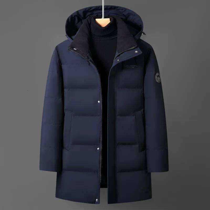 Luxury Men's Winter Padded Jackets Man Coats Parka White Goose Down Jacket Clothes Hooded Long Padding Puffer Jcket HXY299 W260626 - view 5
