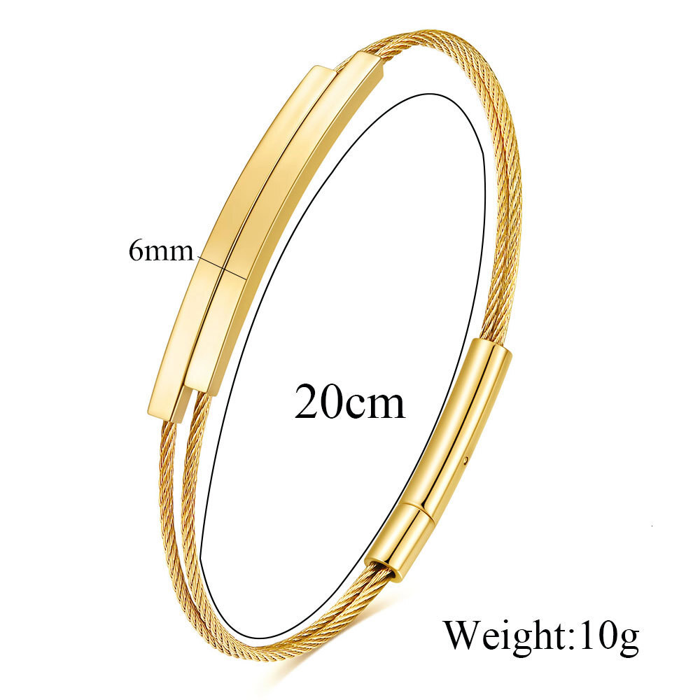 3mm Round Double-layer Cable Stainless Steel Bracelet With Wire Clasp For Women Simple And Versatile Simple Design Bangle Hand Jewelry Bijoux Gifts Wh - view 9