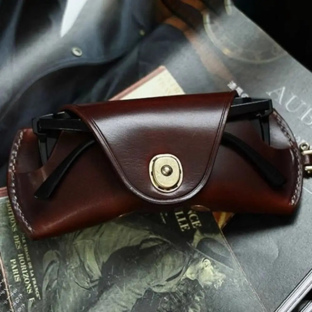 Fashion Leather Soft Sunglasses Case Portable Glasses Storage Bag Sunglasses Glasses Clip Hanging Neck Glasses Case Eyeglasses 260625