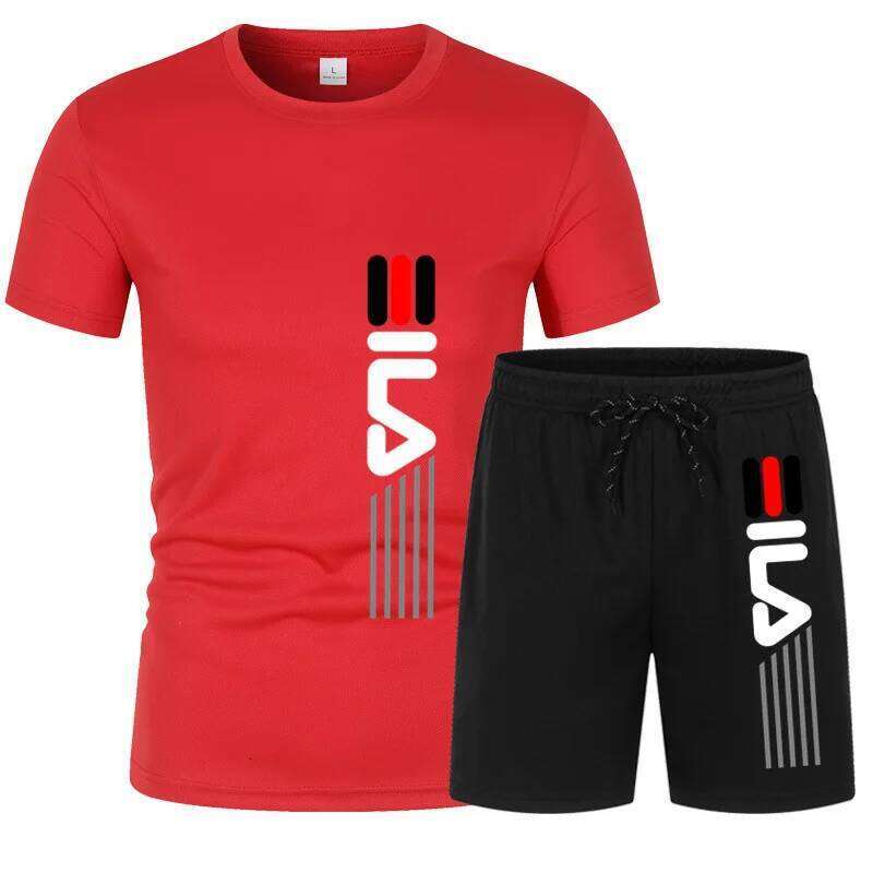 New Men's Clothing Summer Sports Suit Comfortable Breathable Mesh Running Sets Jogging Fitness Tracksuit Men Training 26Y0626 - view 4