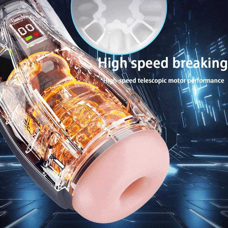 telescopic Male automatic masturbator fully thrust sucking artificial vagina voice interactive masturbator male delay training M260626 - view 3