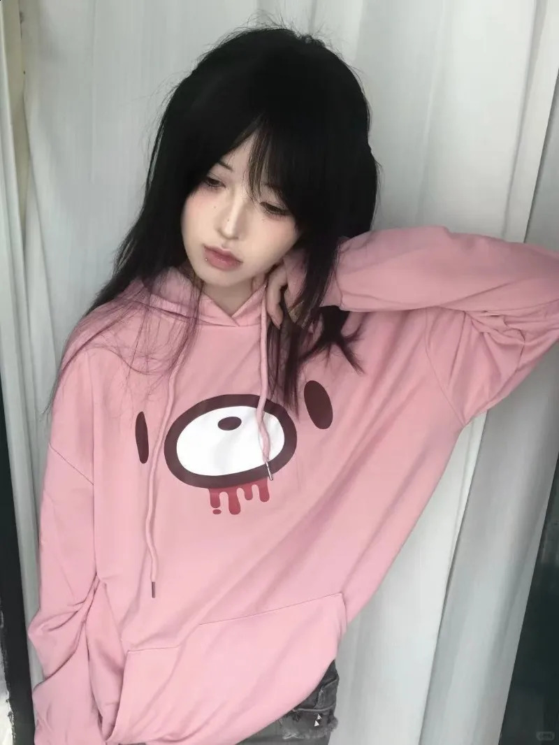 Autumn Lazy Women Casaul Gothic Sweatshirt Y2k Aesthetic Japanese Cartoon Print High Street Hoodied Harajuku Punk Clothes 260626 - view 3