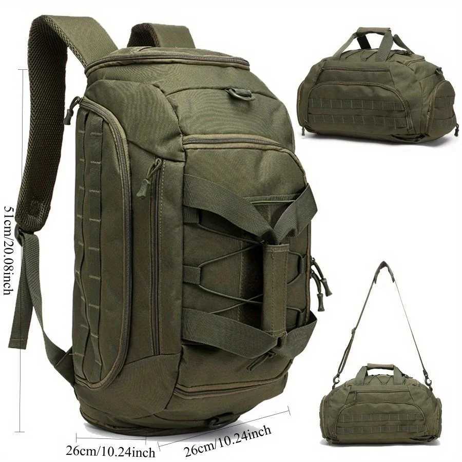 Backpack Gym 3-in-1 with Tactical Shoe Compartment Convertible Duffel Sling Bag for Men Women Weekender Overnight Travel Bag M260626 - view 4