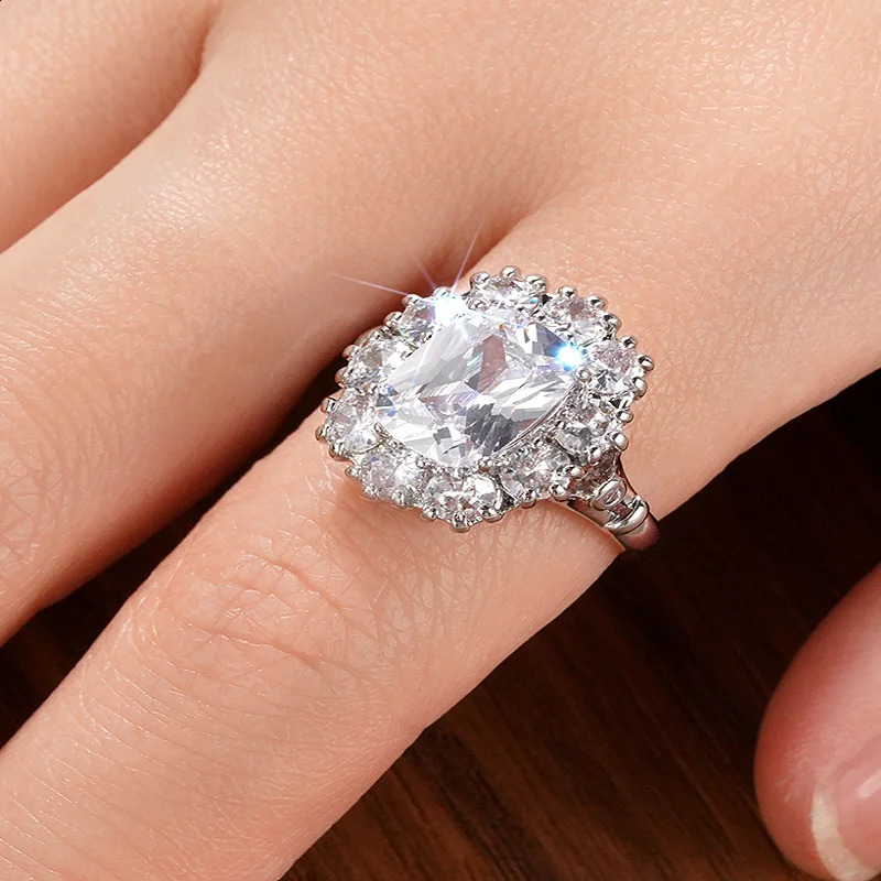 Huitan Trendy Prong Setting WhitePinkBlue Cubic Zirconia Lady Rings for Wedding Party Anniversary Gift Engagement Accessories 260625 - view 3