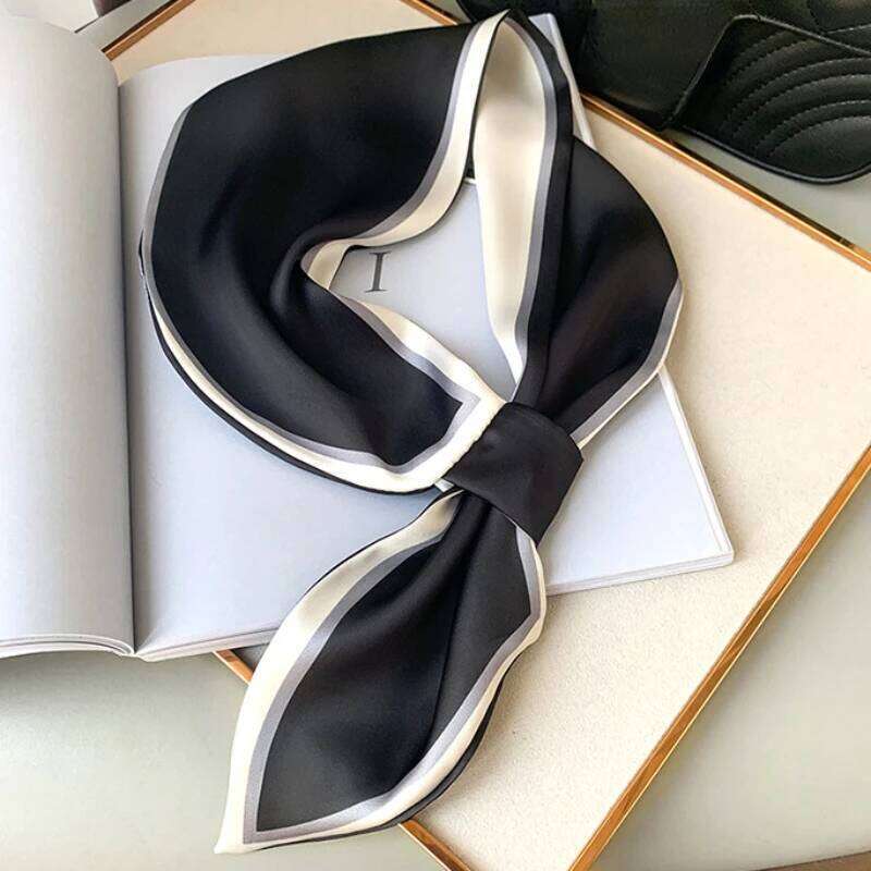 Fashion Print Hair Ribbons Scarf Women Silk Scrunchies Foulard Female Neck Tie Skinny Bag Bandana Accessories Headware 26Y06226 - view 6