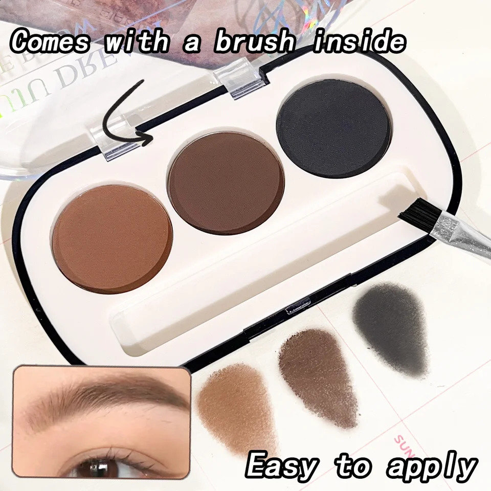 Three-color eyebrow powder pan eyebrow cream lasting waterproof and sweat-proof beginner eyebrow powder female 260626