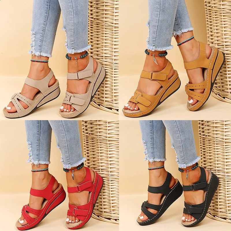 2026 Fashion Summer Women Sandals Soft Bottom Wedge Heels Platform Sandalias Mujer Elegant Shoes for Big Size 3544 260626 - view 7