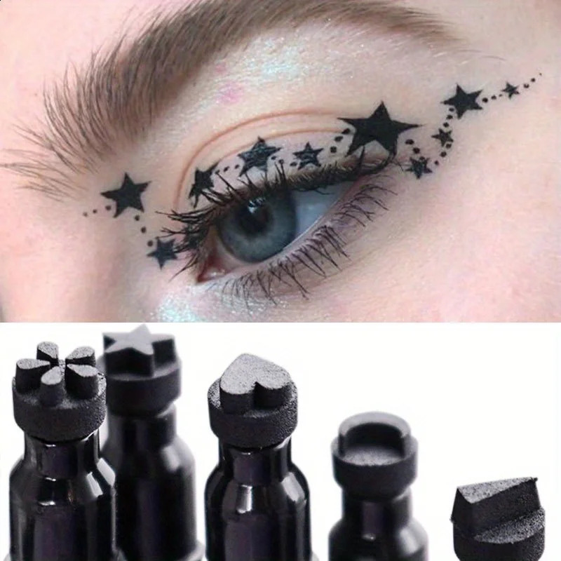 Star Liquid Eyeliner Black Moon Stamp Eye Liner Pencil 2 in 1 Waterproof Long-lasting Easy Applying Eye Eyeliner Pen Makeup 260626 - view 1