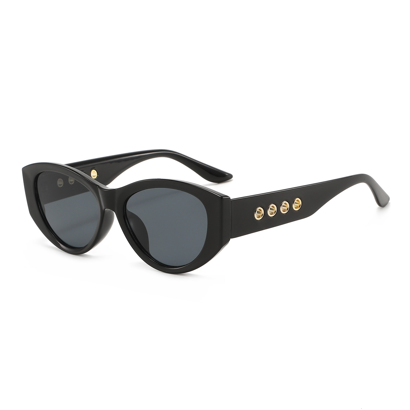 20 New European American Small Frame Cat Eye For Women With Perforated Legs, Fashionable And High-End Street Style UV Protection Sunglasses - view 3
