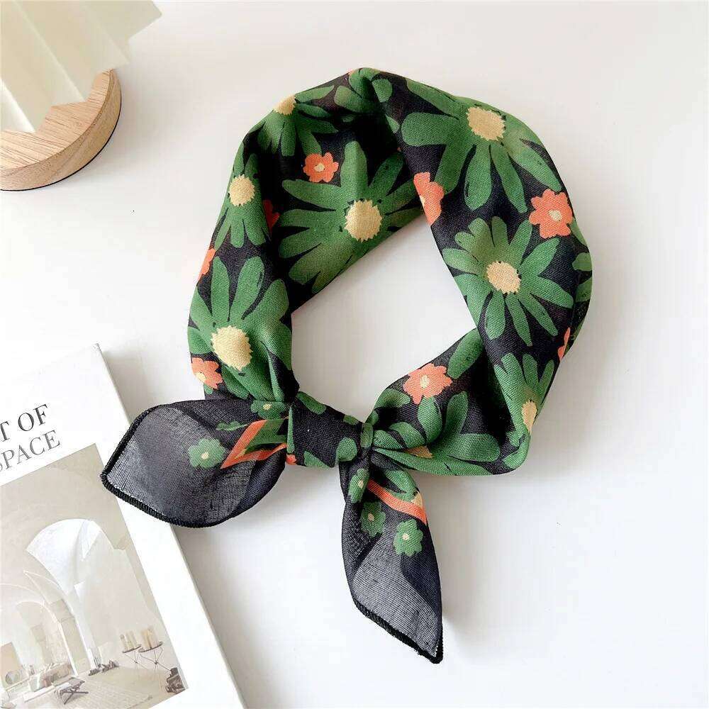 Cotton Handkerchief Women Scarfs Small Bandana Head Neck Scarves Female 53x53CM Print Headband Cute Hair Scarf For Ladies 26Y06226 - view 4