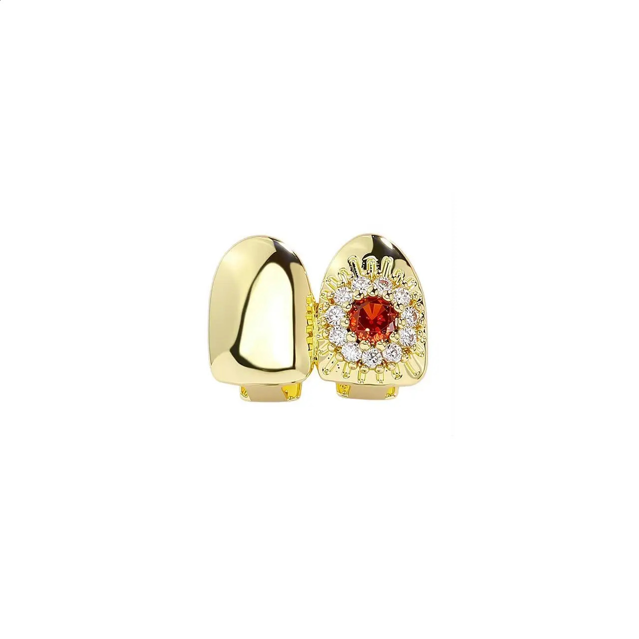 Gift Removable Hiphop Teeth Punk Flower n Dental Grills Gold Silver Color Bling Tooth Caps Party Cosplay 260623 - view 9