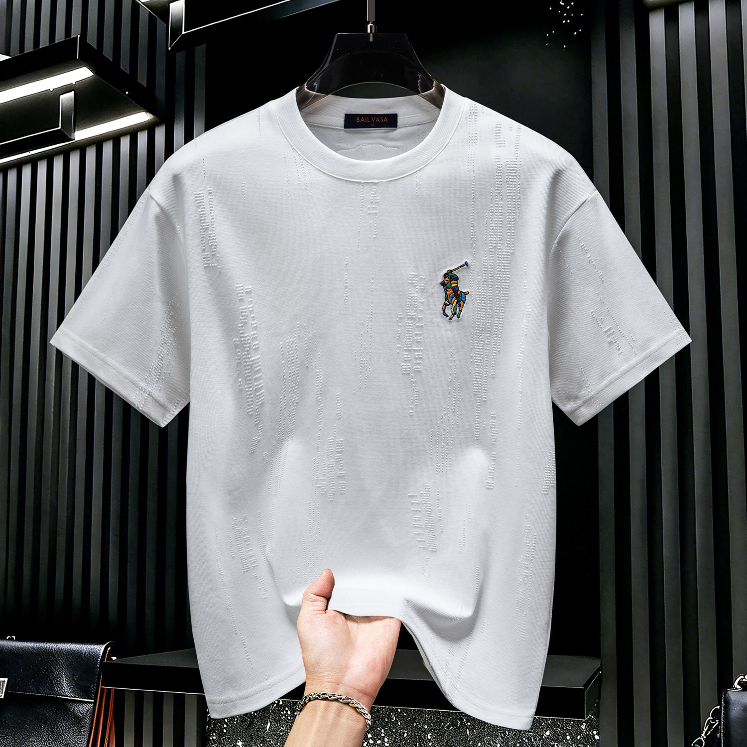 High-End Embroidered And Printed Short-Sleeve T-Shirt For Men, New Summer Trendy Light Luxury Fashion Top - view 4