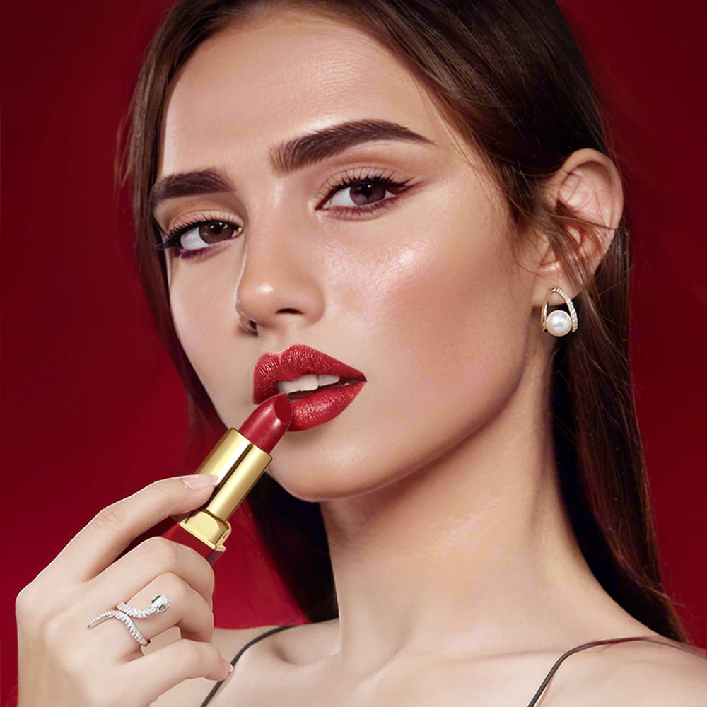 6 Colors Gold Bar Tube Lipstick Matte Texture Pearlescent Glitter Velvet Lipstick Valentines Day Gift 6PCS 260626 - view 5