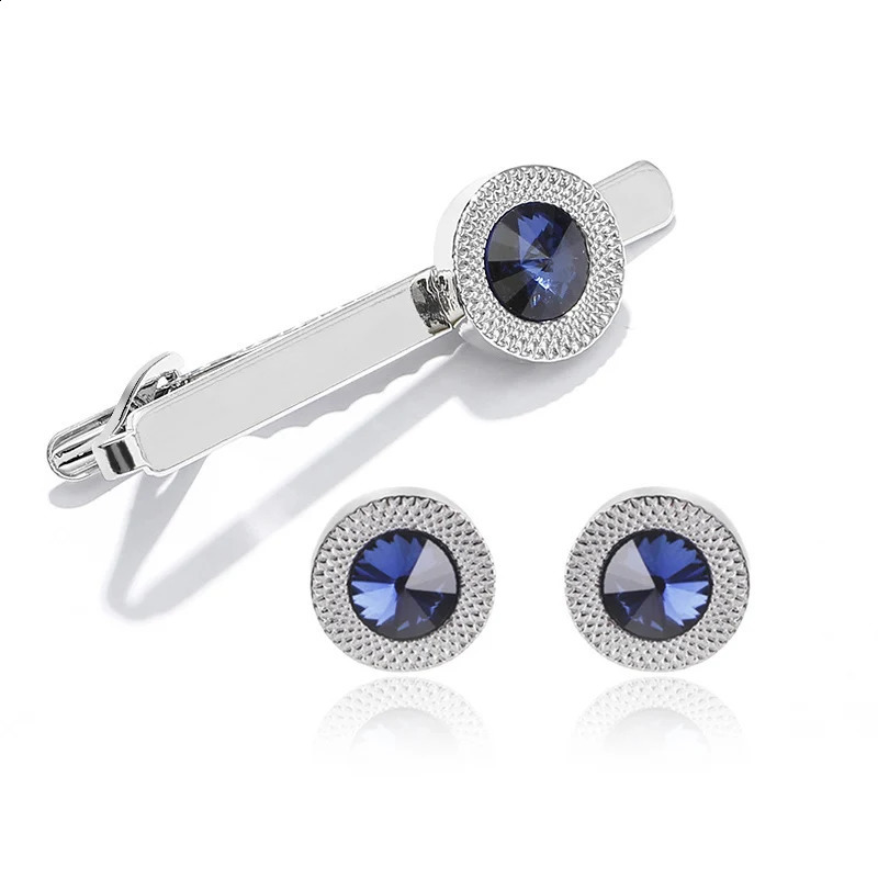 Fashion Business Shirt Sleeve Decorative Buttons Classic Geometric Tie Clips and Cufflinks Set for Mens y Jewelry Gift 260626 - view 7