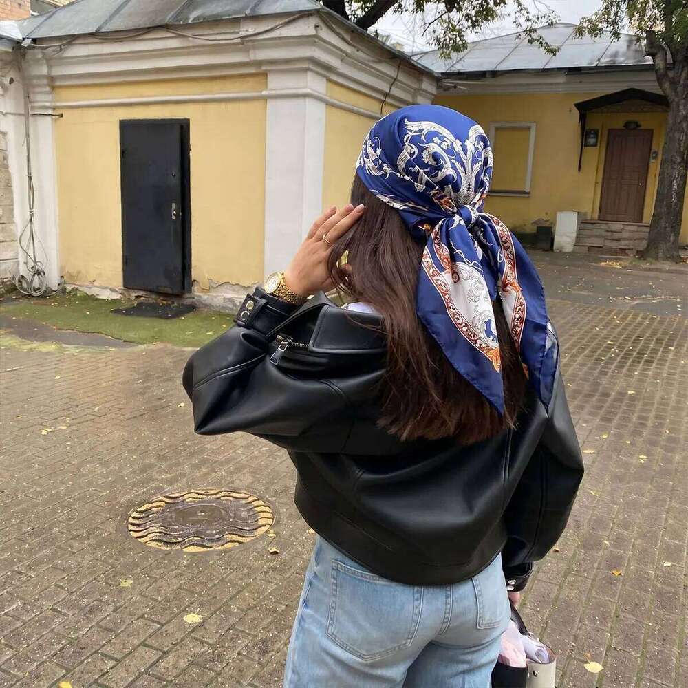 New 90cm Luxury Brand 2026 Dot Print Square Silk Scarf for Women Hijab Hair Bands Neckerchief Female Satin Shawl Ribbon Headband 26Y06226 - view 6